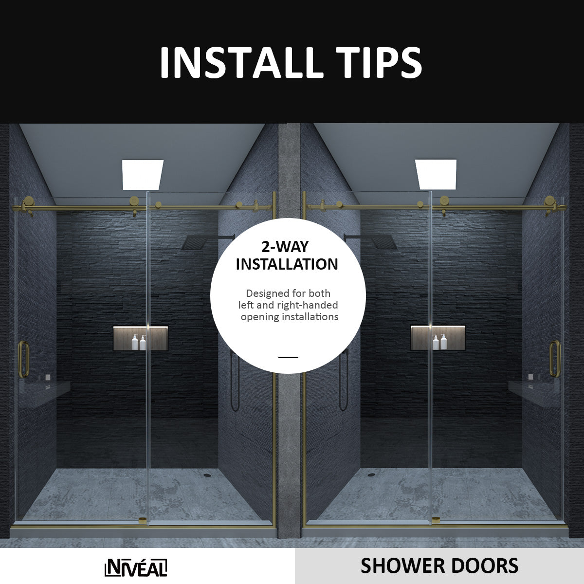 Niveal Ruhr 60 in. W x 76 in. H Sliding Semi-Frameless Shower Door with Clear Glass 11_359b2fbf-bf01-439f-a3f5-5073d0e0b529