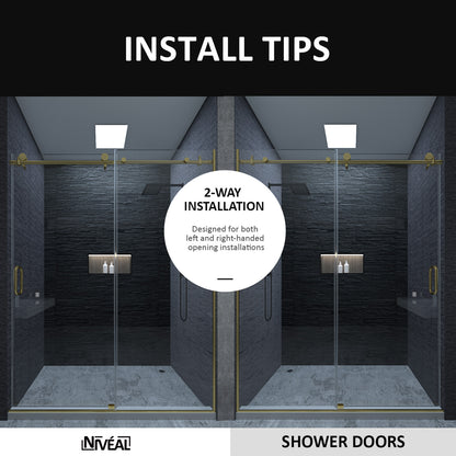 Niveal Ruhr 60 in. W x 76 in. H Sliding Semi-Frameless Shower Door with Clear Glass 11_359b2fbf-bf01-439f-a3f5-5073d0e0b529