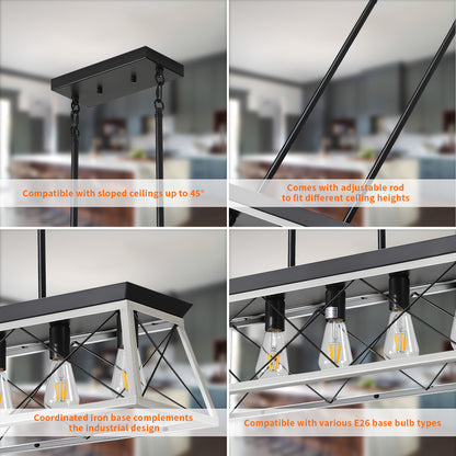 Taimei Vesper 16 in. 4-Light & Rustica 5-Light Farmhouse Industrial Chandelier Light 11_35ac8716-f94e-4bde-85aa-84d1b4dcde35