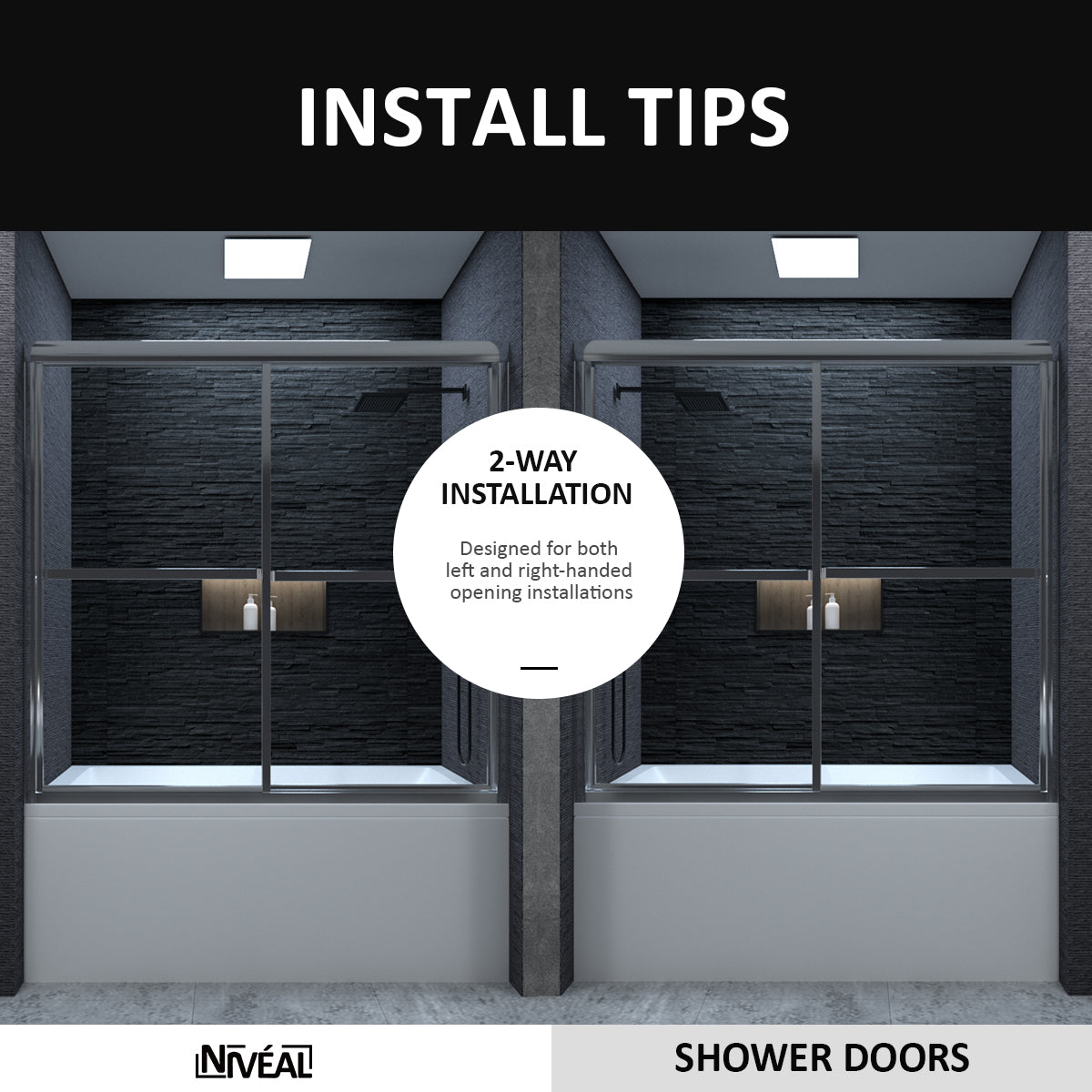 Niveal Alvin 59 in. W x 56 in. H Sliding Framed Tub Door 11_35e72ad8-b328-405c-af1d-4e84493c5f66