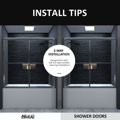 Niveal Alvin 59 in. W x 56 in. H Sliding Framed Tub Door 11_35e72ad8-b328-405c-af1d-4e84493c5f66