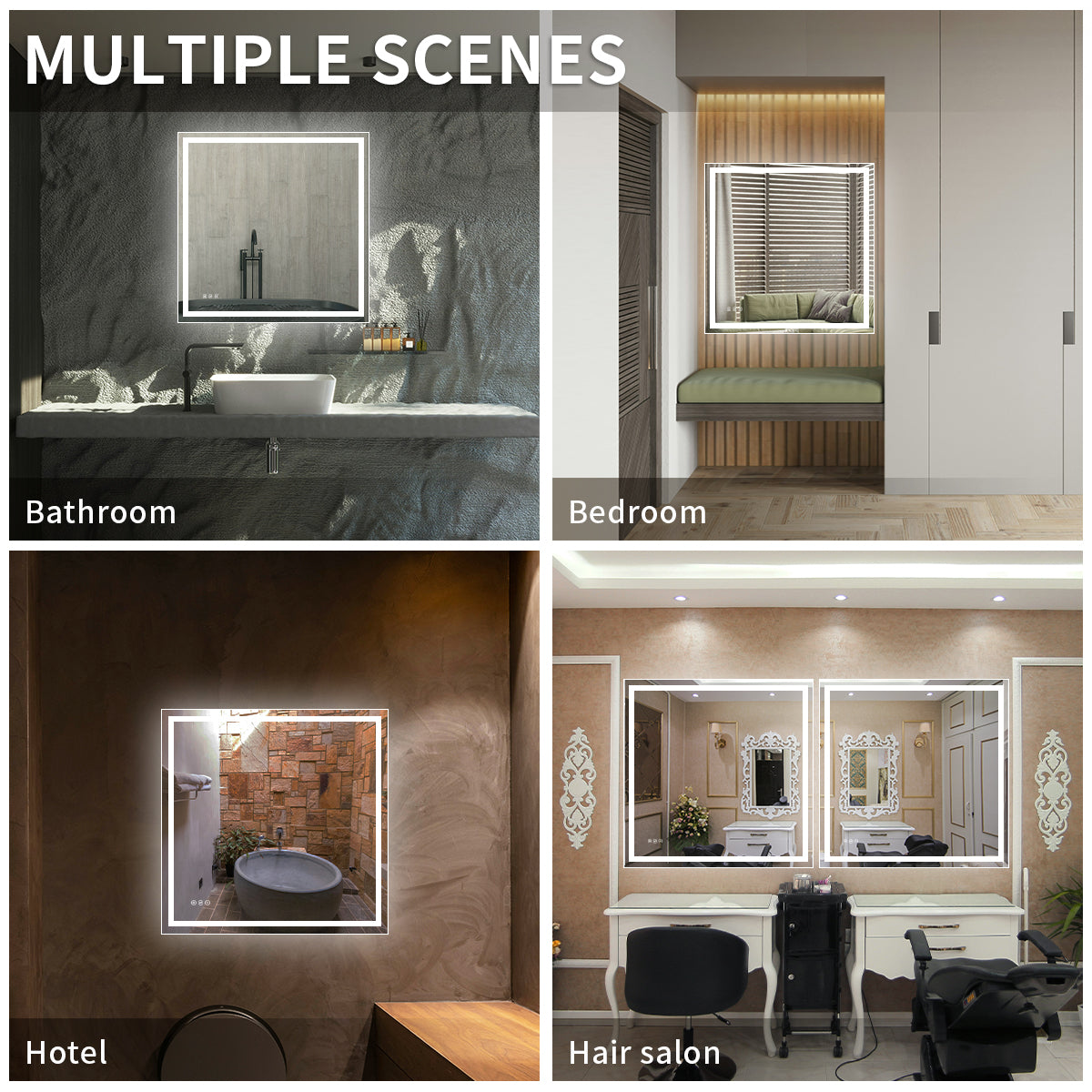 Niveal LMV Series Rectangular Frameless LED Wall Bathroom Vanity Mirror in Silver 11_3759c4e5-a02d-4fbc-bd53-b35ce19ae418
