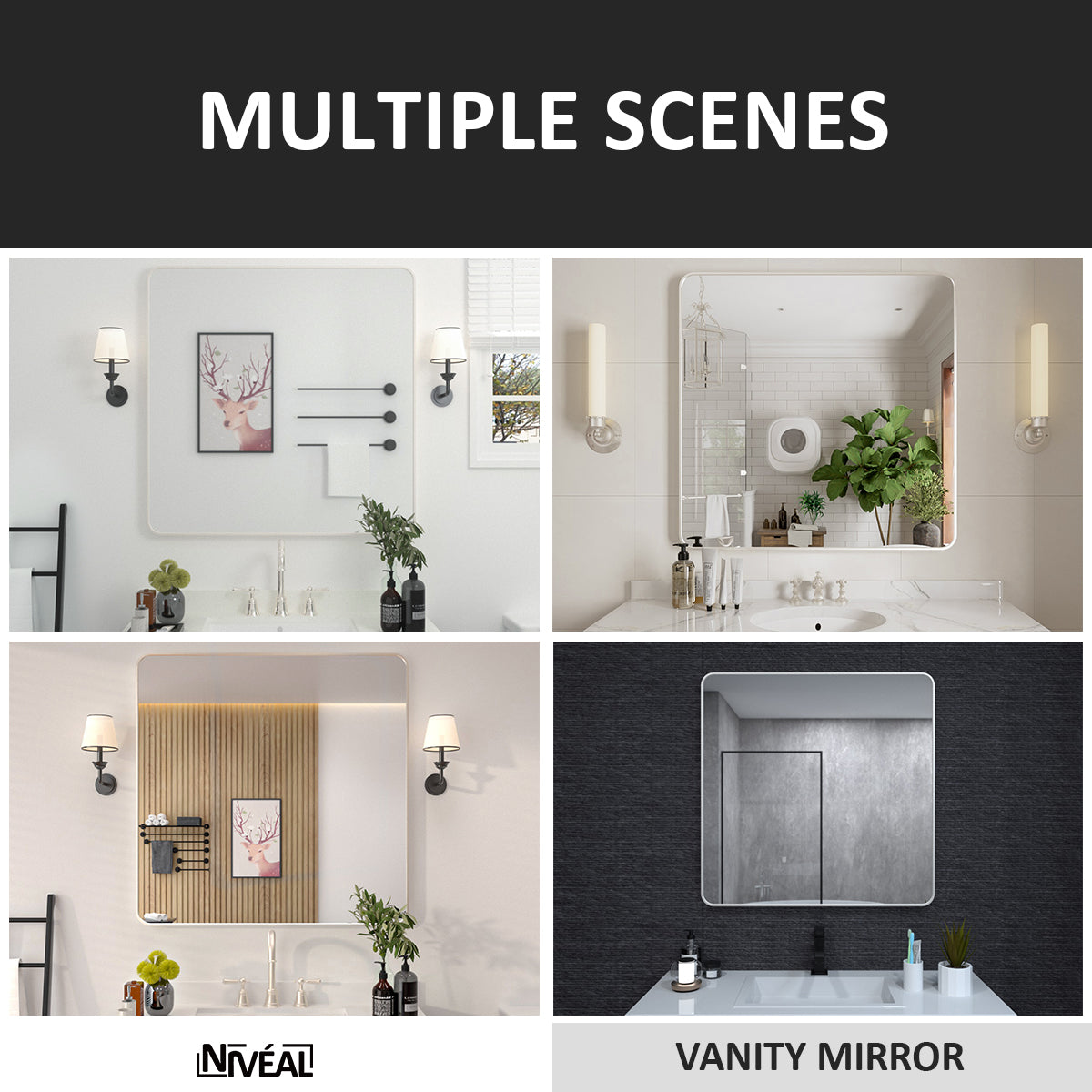 Niveal STRE Series Rectangular Framed Wall Bathroom Vanity Mirror 11_4b9d03fc-b917-455d-82e3-8158e57180a2