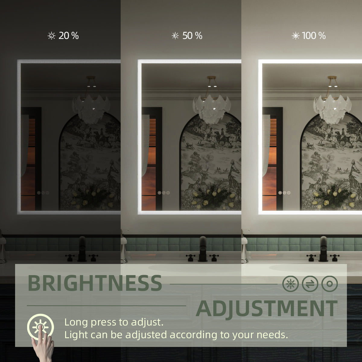 Nivorix NRMC Series Rectangular Frameless LED Wall Bathroom Vanity Mirror in Sleek Silver Finish 11_4bfe0da1-c253-4d2f-9f37-4e1aa5d7cf84