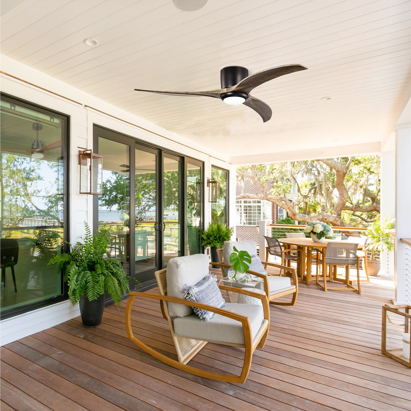 Taimei Niveu 52 in. Flush Mount Standard Ceiling Fan with Dimmable LED with Remote Included DC Motor 11_508543a2-1963-49af-aede-acb7075a09f3