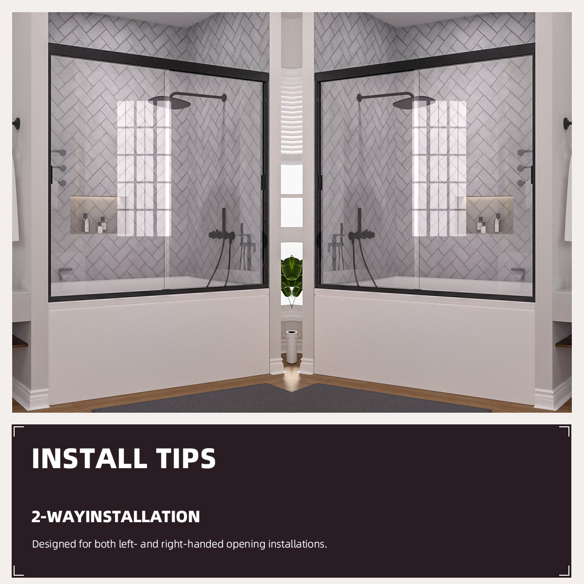 Niveal Breeze 60 in. W x 56 in. H Sliding Semi Frameless Tub Door with Clear Glass 11_57b6e484-e602-4114-a040-2314fbf53fe5