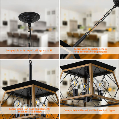 Taimei Vesper 16 in. 4-Light & Rustica 5-Light Farmhouse Industrial Chandelier Light 11_74d2f513-bc41-4ec2-a0aa-4aad79ba719a