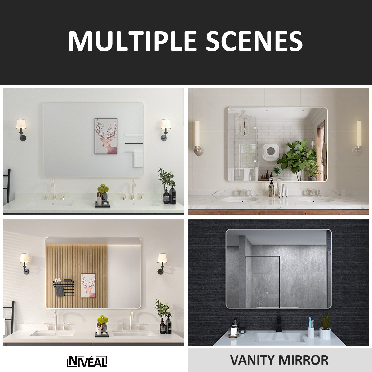 Niveal STRE Series Rectangular Framed Wall Bathroom Vanity Mirror 11_790b8e20-7f4c-46d8-be17-c16cfc7b0448