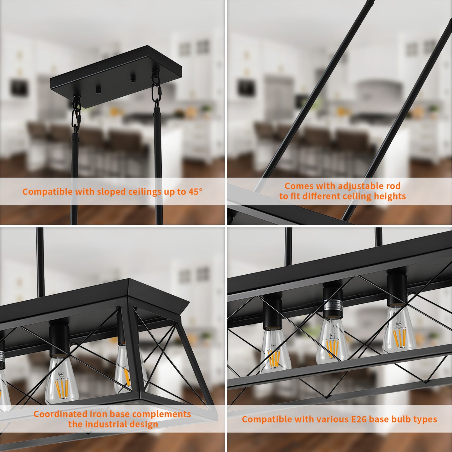 Taimei Vesper 16 in. 4-Light & Rustica 5-Light Farmhouse Industrial Chandelier Light 11_96e0f51e-271c-41f1-9dff-f341bb35789c