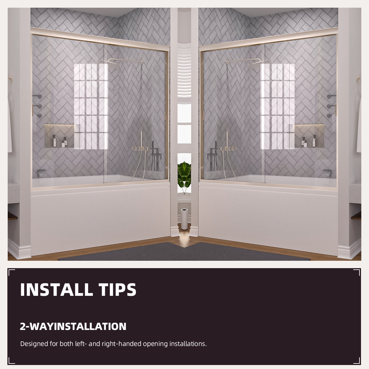 Niveal Breeze 60 in. W x 56 in. H Sliding Semi Frameless Tub Door with Clear Glass 11_9bbbb5c4-4333-4460-a92f-c681d76482cb