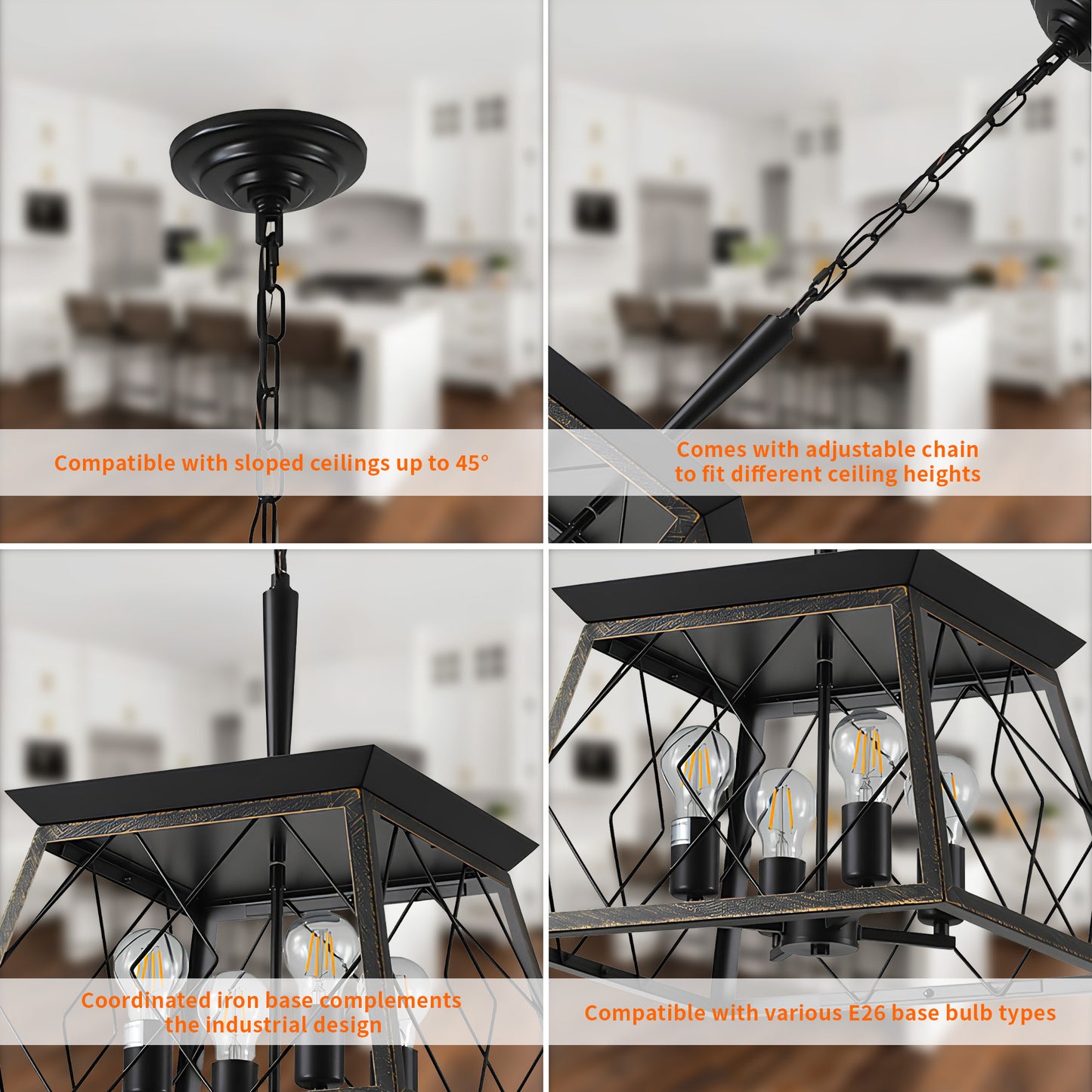Taimei Vesper 16 in. 4-Light & Rustica 5-Light Farmhouse Industrial Chandelier Light 11_a2e8f0cb-ea17-44f7-9c24-3ada9fae2b3e
