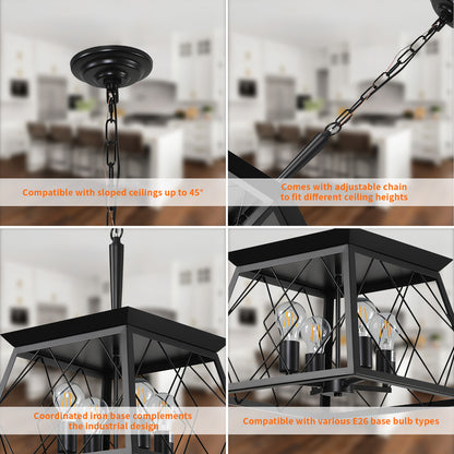 Taimei Vesper 16 in. 4-Light & Rustica 5-Light Farmhouse Industrial Chandelier Light 11_b699f0fd-ef13-416b-aca4-f78b3e9e7e8a