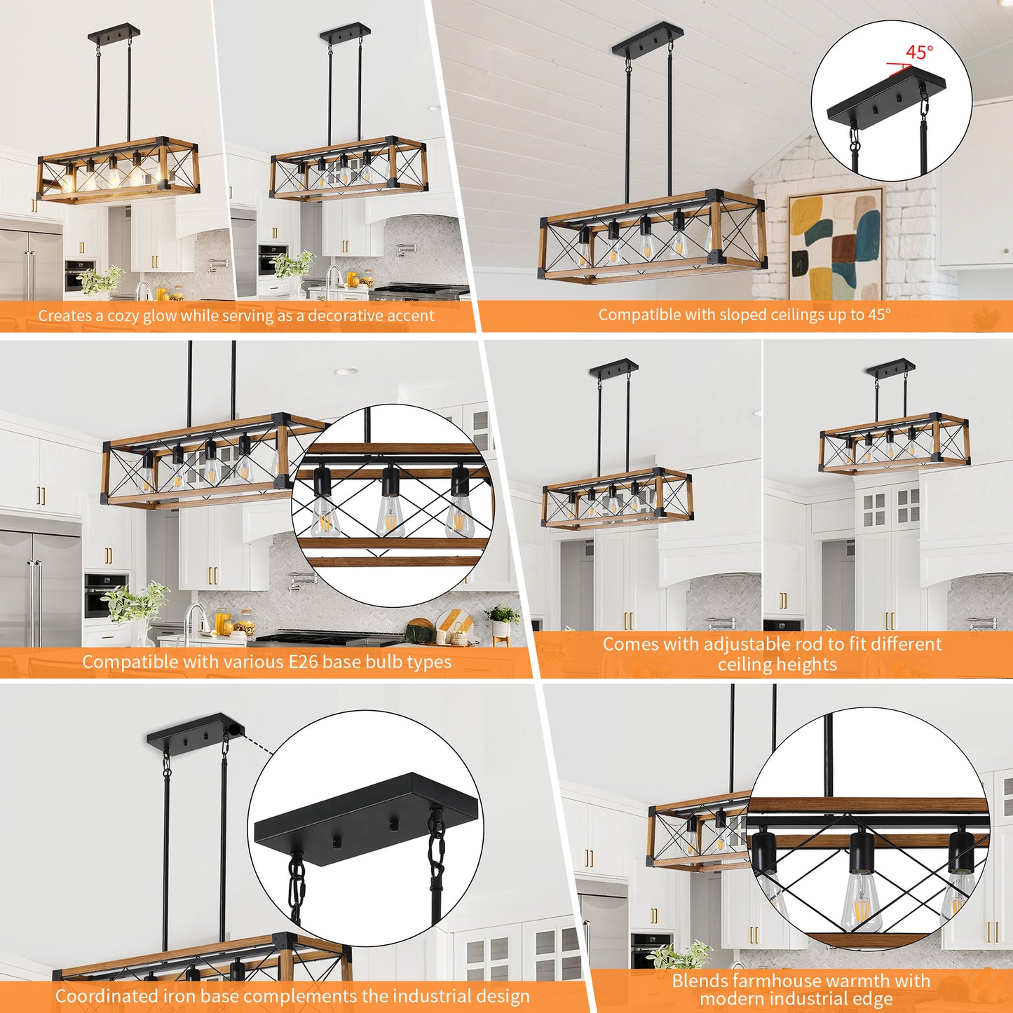 Taimei Solace 32 in. 5-Light Industrial Farmhouse Rectangle Pendant Light 11_ba160140-e716-42bb-afd6-06c89ce3212b