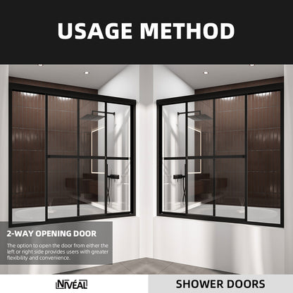 Niveal Luminous 59 in. W x 56 in. H Sliding Framed Tub Door with Clear Tempered Glass 11_c3bbbd05-56c7-4d98-a5a7-2169bfbe864a