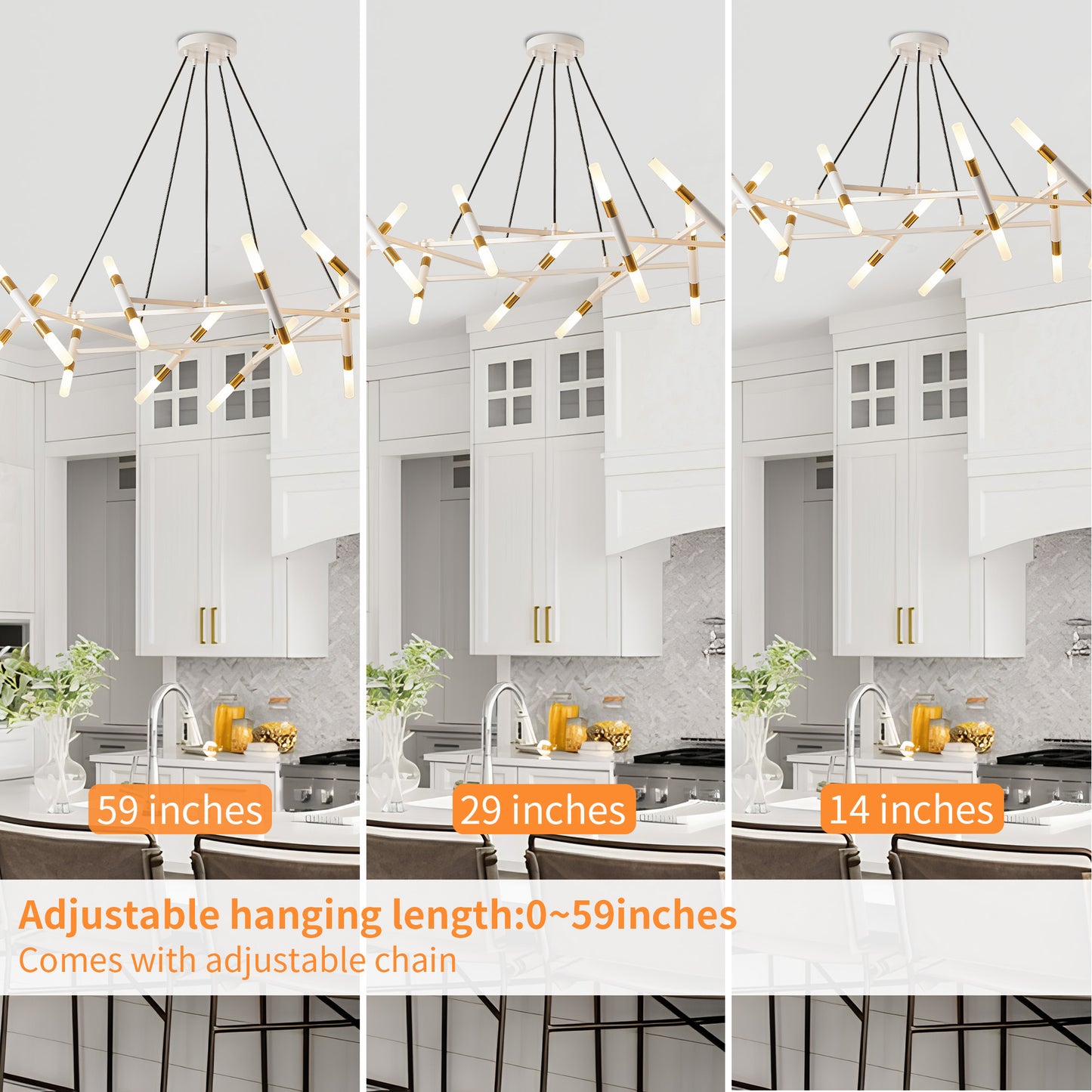 Taimei Cuprum 41 in. 20-Light Iron Modern Chandelier Fixture Branch Design