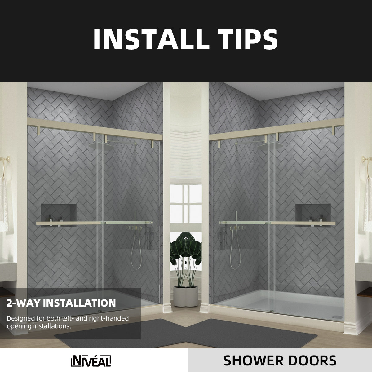 Niveal Koln 60 in. W x 72 in. H Sliding Semi-Frameless Shower Door with Clear Glass 11_c8497db0-562a-42f6-9321-3942c01f24b4