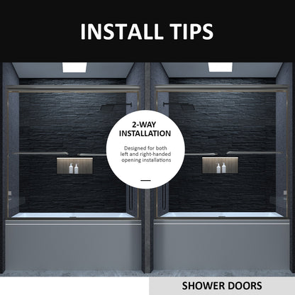 Niveal Ruhr 60 in. W x 56 in. H Sliding Semi Frameless Tub Door with Clear Glass 11_cd083877-731e-4639-aeae-2425eb0c5eba