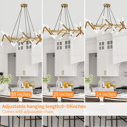 Taimei Cuprum 41 in. 20-Light Iron Modern Chandelier Fixture Branch Design