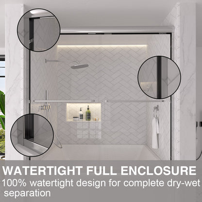 Shine 60 in. W x 56 in. H Semi-Frameless Sliding Tub Door with 1/4 in. Clear Tempered Glass 11_cff744c1-2012-4cd6-876b-c275a6dabafd