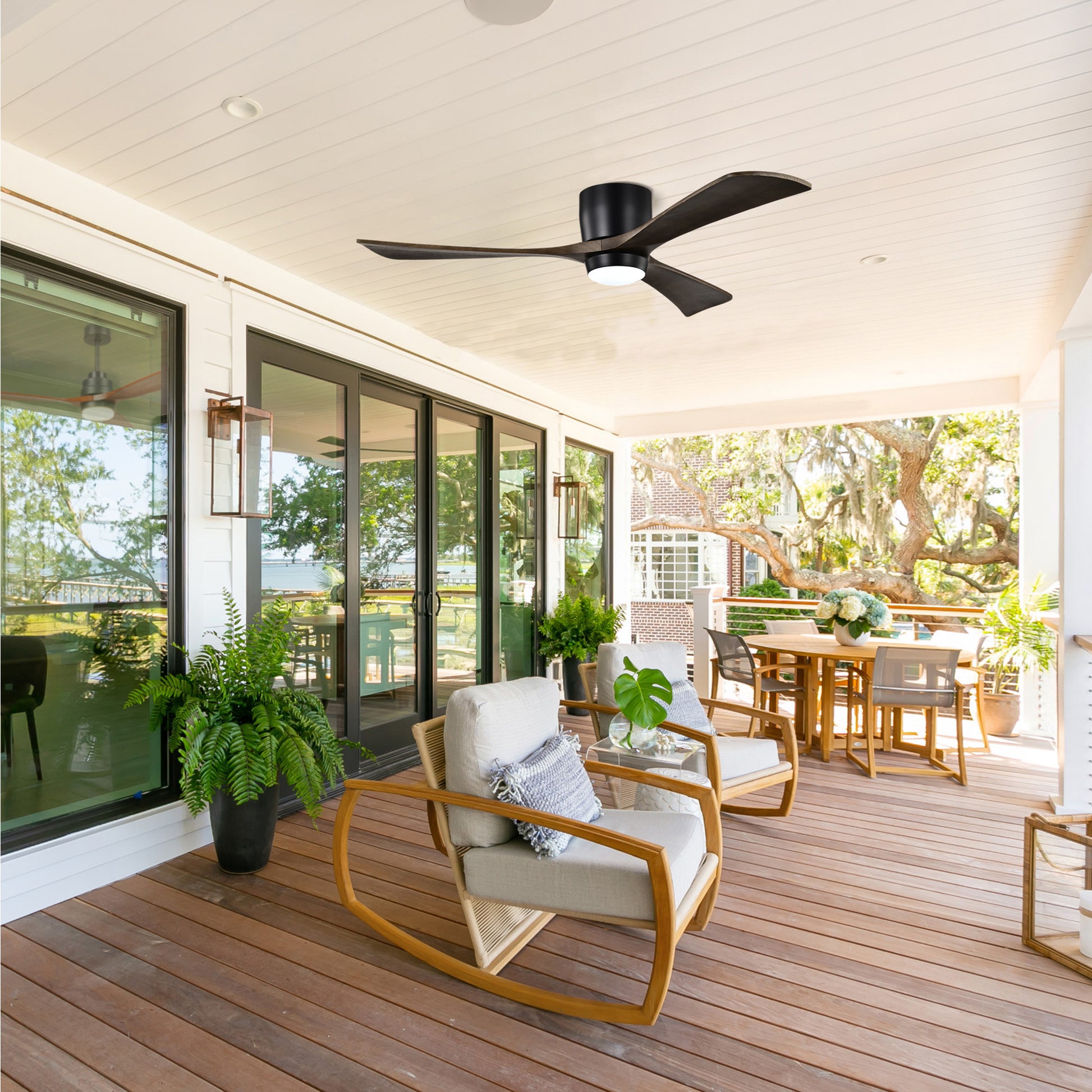 Taimei Stela 52 in. Flush Mount Standard Ceiling Fan with Dimmable LED with Remote Included DC Motor 11_df9097d0-7543-4b98-9ae9-610d39c6953b