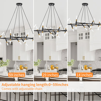 Taimei Cuprum 41 in. 20-Light Iron Modern Chandelier Fixture Branch Design