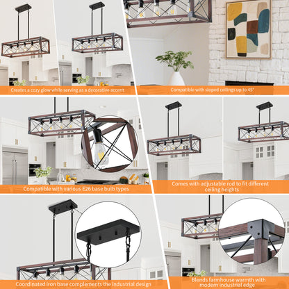Taimei Solace 32 in. 5-Light Industrial Farmhouse Rectangle Pendant Light 11_f29c44d7-fa52-40ff-8ea2-3cd0ea1b6779