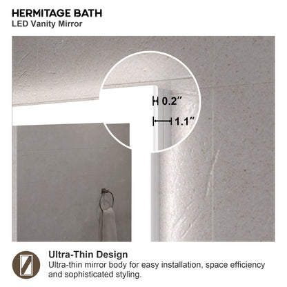 Musci Rectangular Frameless LED Wall Bathroom Vanity Mirror