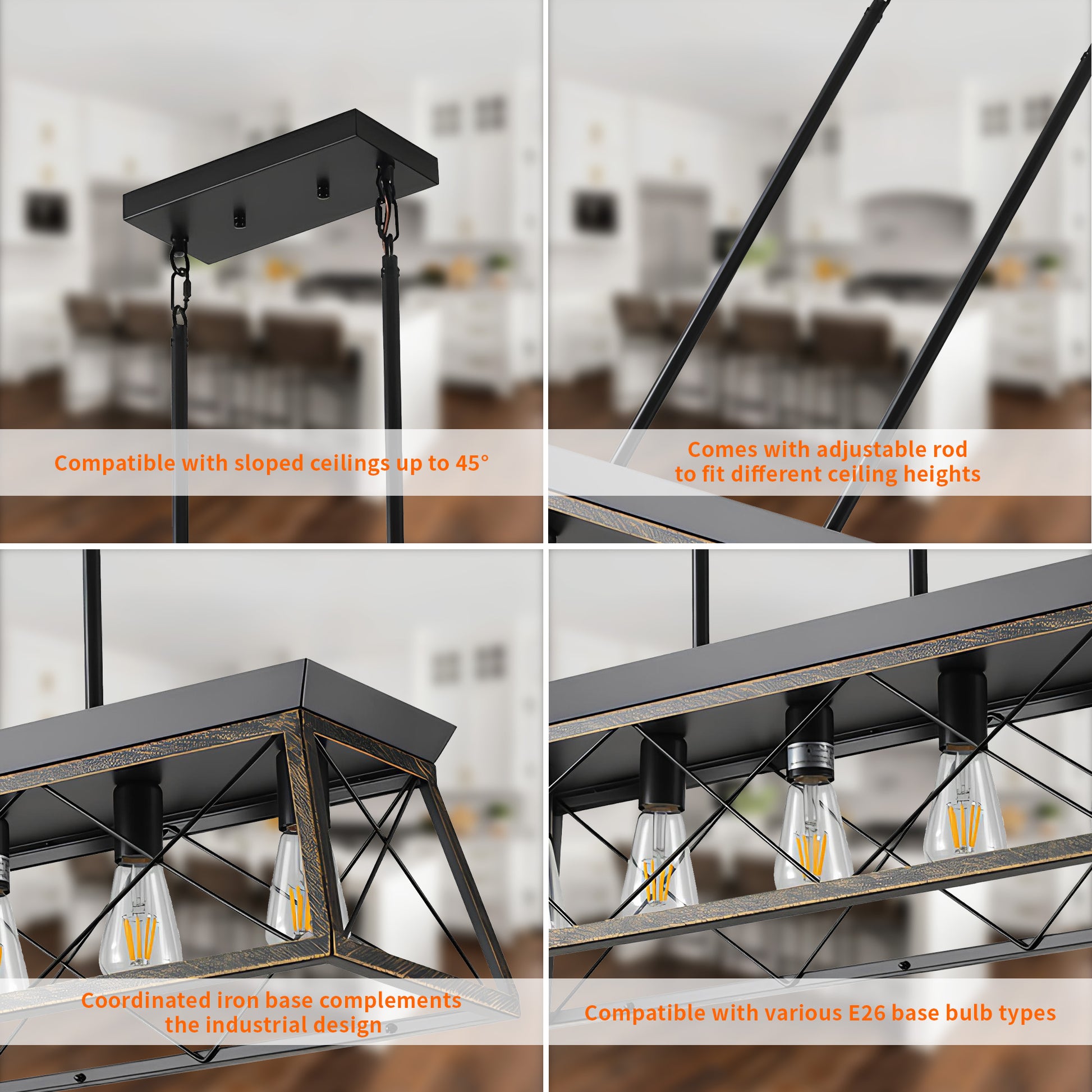 Taimei Vesper 16 in. 4-Light & Rustica 5-Light Farmhouse Industrial Chandelier Light 11_ff101f59-c3bb-4951-b5b8-d7bee97fc71b