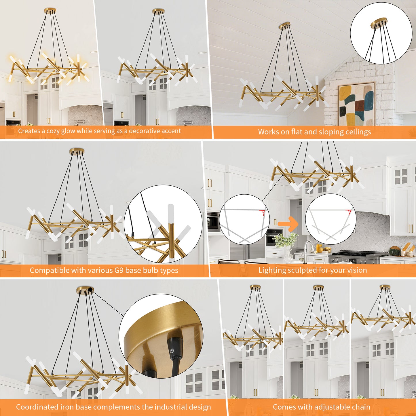 Taimei Cuprum 41 in. 20-Light Iron Modern Chandelier Fixture Branch Design