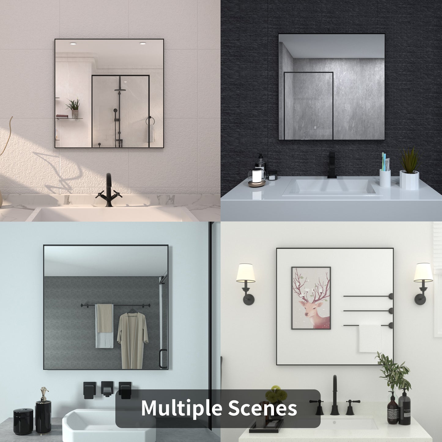 TaiMei 30 in. W x 30 in. H  Rectangular Framed Bathroom Vanity Mirror