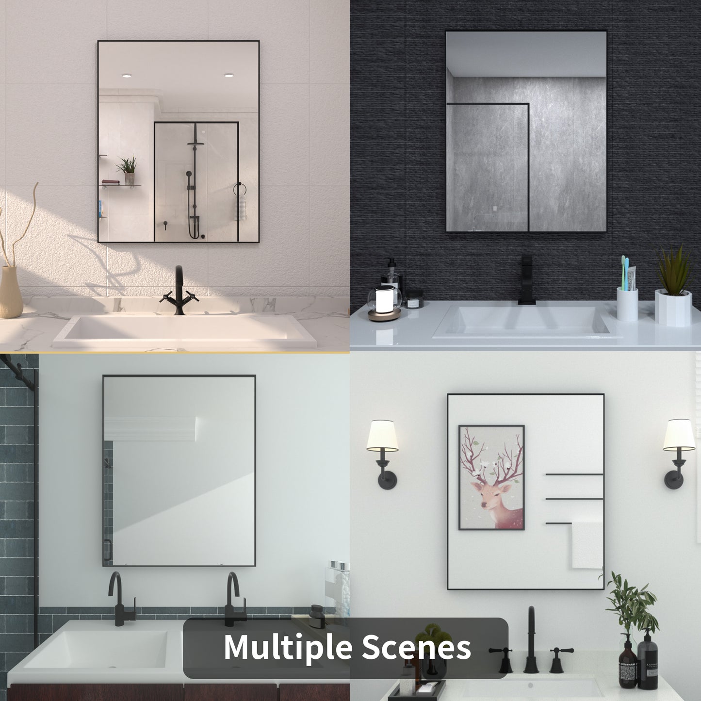 TaiMei 24 in. W x 30 in. H Rectangular Framed Bathroom Vanity Mirror 12_1a2a8675-61fc-4d87-a4a7-adb07de749b4