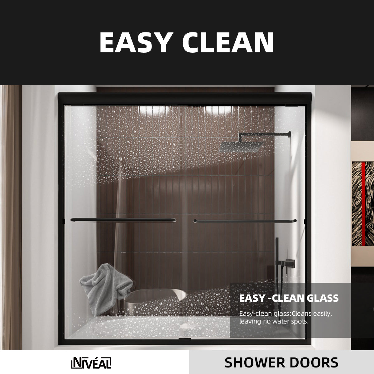 Niveal Victory 56 in. H x 60 in. W Sliding Semi-Frameless Tub Door with Clear Glass 12_2ee05145-8a7c-46d5-8d4a-57ed8223d98b