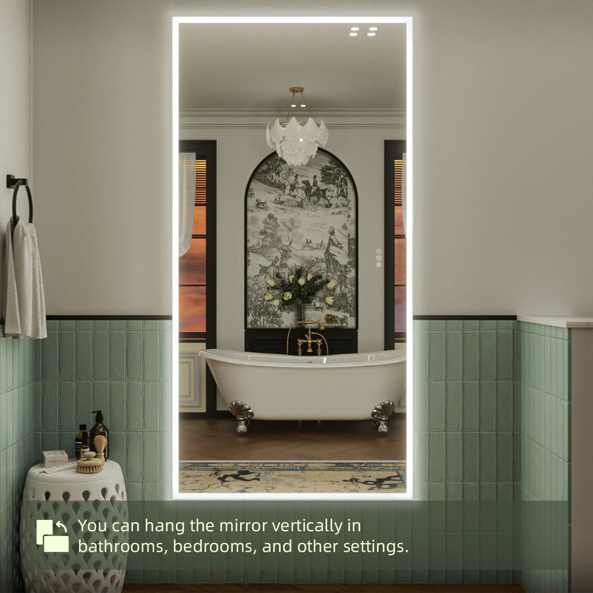 Nivorix NRMC Series Rectangular Frameless LED Wall Bathroom Vanity Mirror in Sleek Silver Finish 12_2efd6919-a40c-41ce-ba0a-7773c09d4084