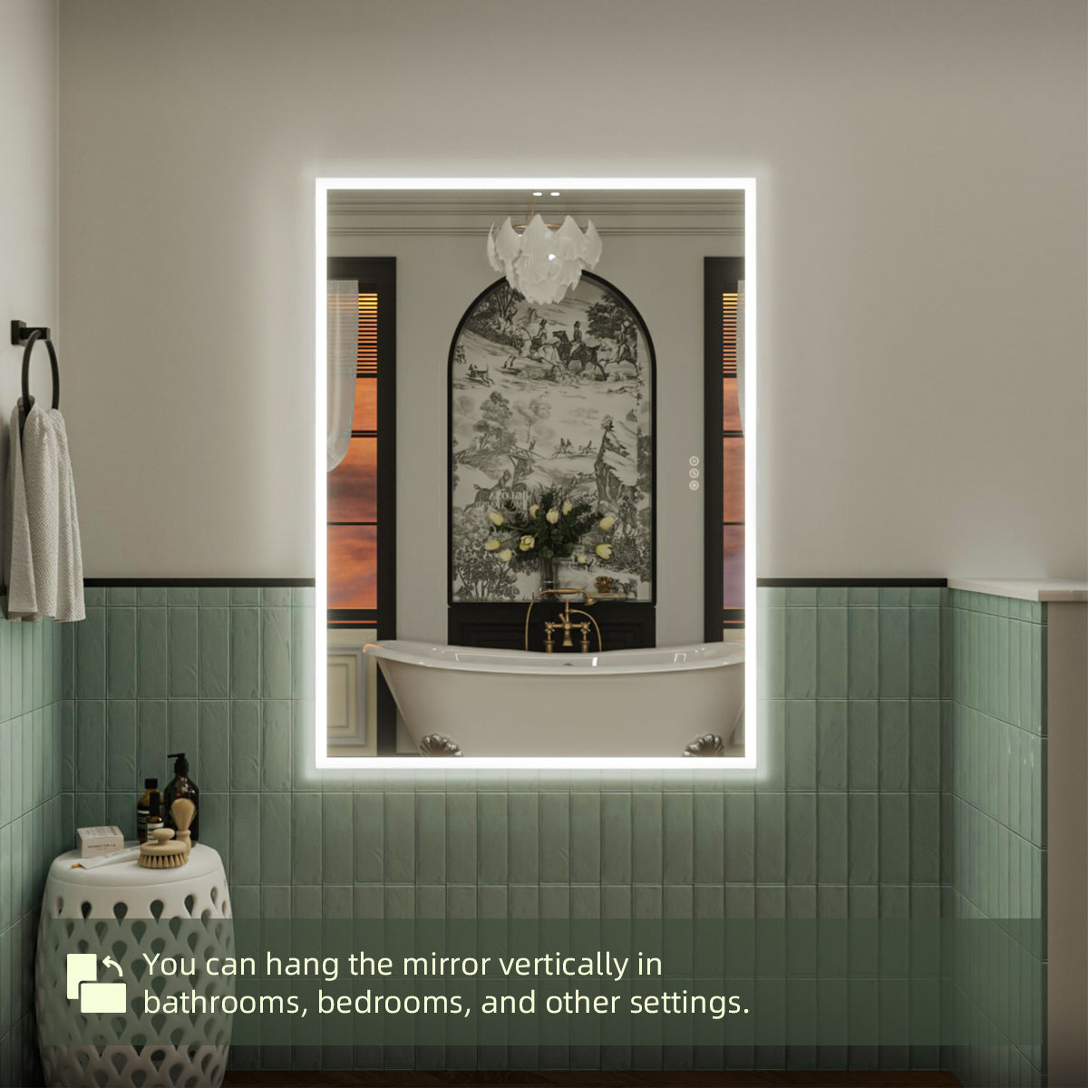 Nivorix NRMC Series Rectangular Frameless LED Wall Bathroom Vanity Mirror in Sleek Silver Finish 12_33fffb69-52fa-4cc1-b4f0-11cb865d07f9