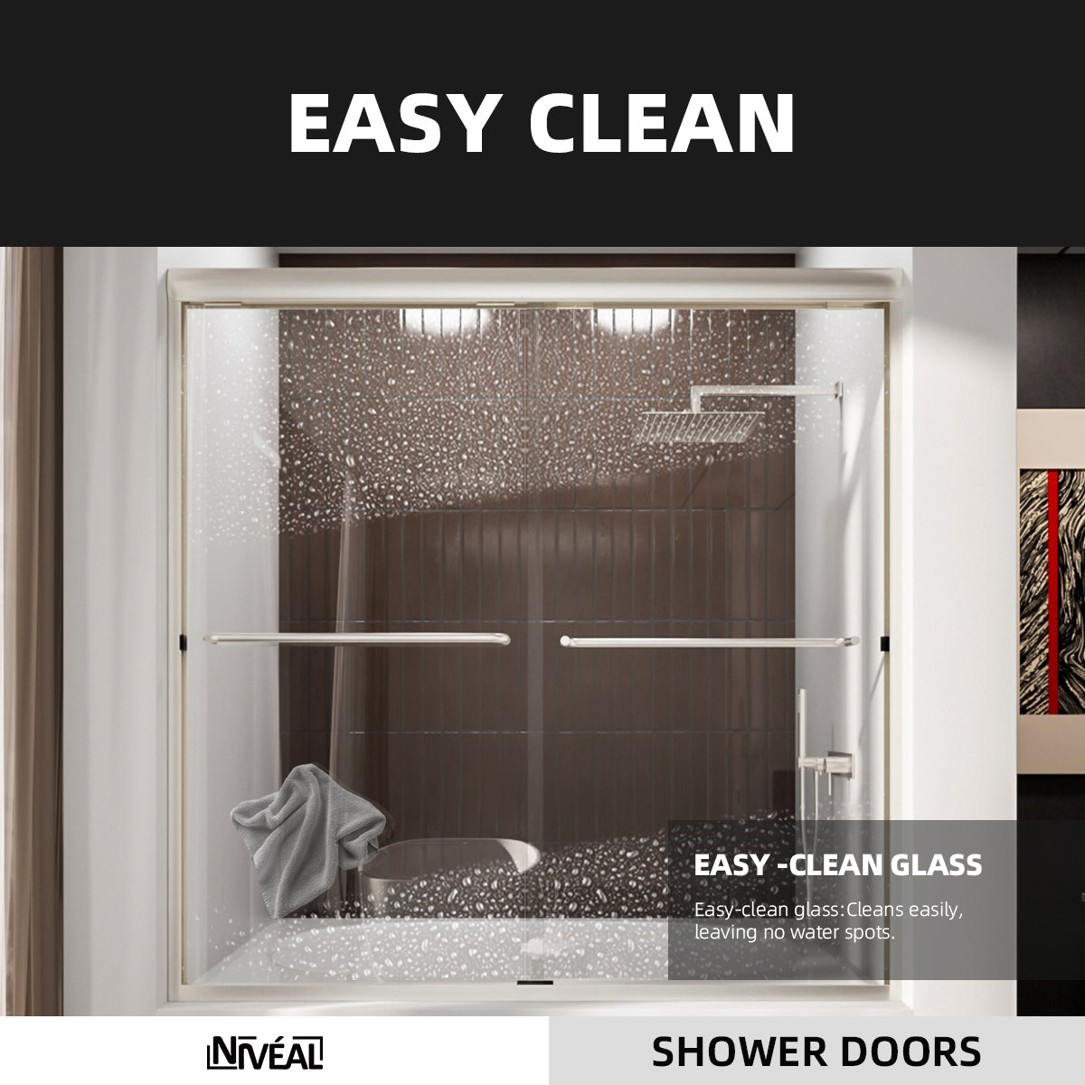 Niveal Victory 56 in. H x 60 in. W Sliding Semi-Frameless Tub Door with Clear Glass 12_36b87b22-b7f8-4df5-9075-b0dfea418591