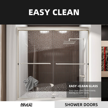 Niveal Victory 56 in. H x 60 in. W Sliding Semi-Frameless Tub Door with Clear Glass 12_36b87b22-b7f8-4df5-9075-b0dfea418591