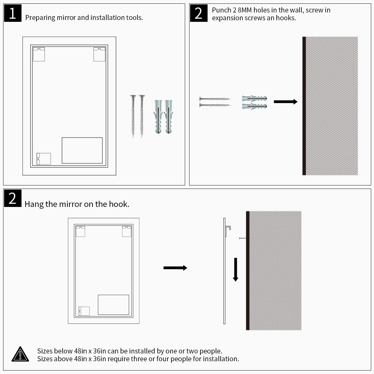 Niveal LMV Series Rectangular Frameless LED Wall Bathroom Vanity Mirror in Silver 12_4072dfac-c0ca-481f-8778-64e9a0e4790e