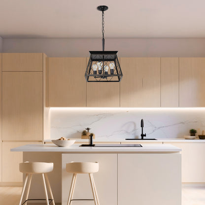 Taimei Vesper 16 in. 4-Light & Rustica 5-Light Farmhouse Industrial Chandelier Light 12_4945114a-6626-4945-9041-83239e29937d