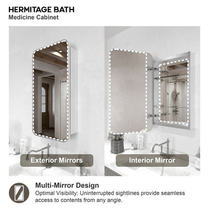 15 in. W. x 24 in. H Rectangular Framed Recessed/Surface Mount Medicine Cabinet with Mirror in Brushed Nickel