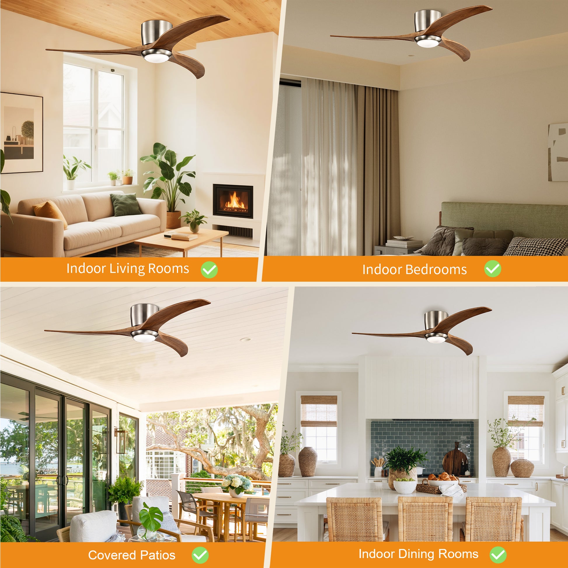 Taimei Niveu 52 in. Flush Mount Standard Ceiling Fan with Dimmable LED with Remote Included DC Motor 12_61c84799-e318-4342-b1c5-1ab086442e88