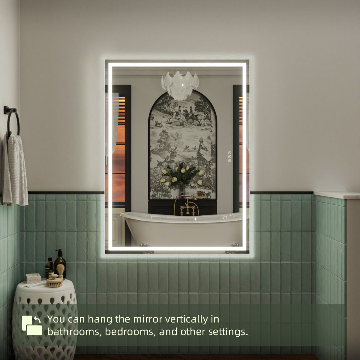 Nivorix NRMD Series Rectangular Frameless LED Wall Bathroom Vanity Mirror with Sleek Silver Finish 12_6dc6ed7a-2a9c-4bb3-afeb-b2c829b87c43