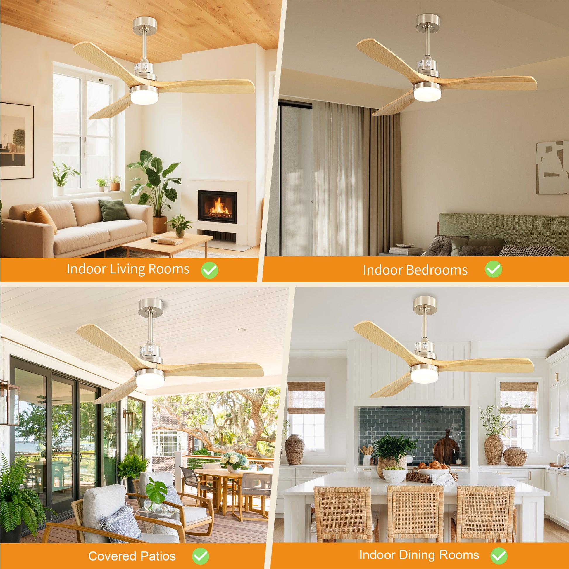 Taimei Nimis 52 in. Downrod Standard Ceiling Fan with Integrated LED with Remote Included DC Motor 12_749899db-8d84-43bc-abfa-28f9b552b21a