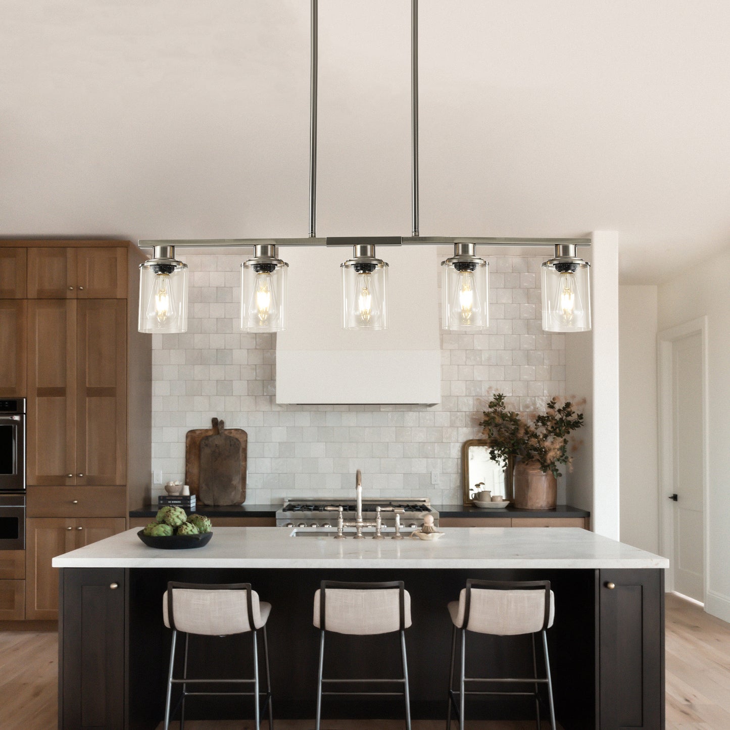 Taimei Aero 37 in. Industrial 5-Light Chandelier with Clear Glass Shades 12_7ea17bfa-12aa-4824-b213-8d2c28503941