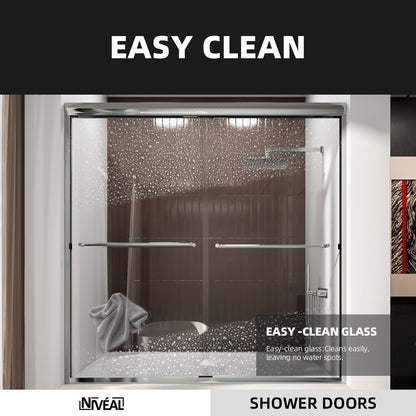 Niveal Victory 56 in. H x 60 in. W Sliding Semi-Frameless Tub Door with Clear Glass 12_8a166b5a-17e0-4de2-83ad-daded1c1aee9