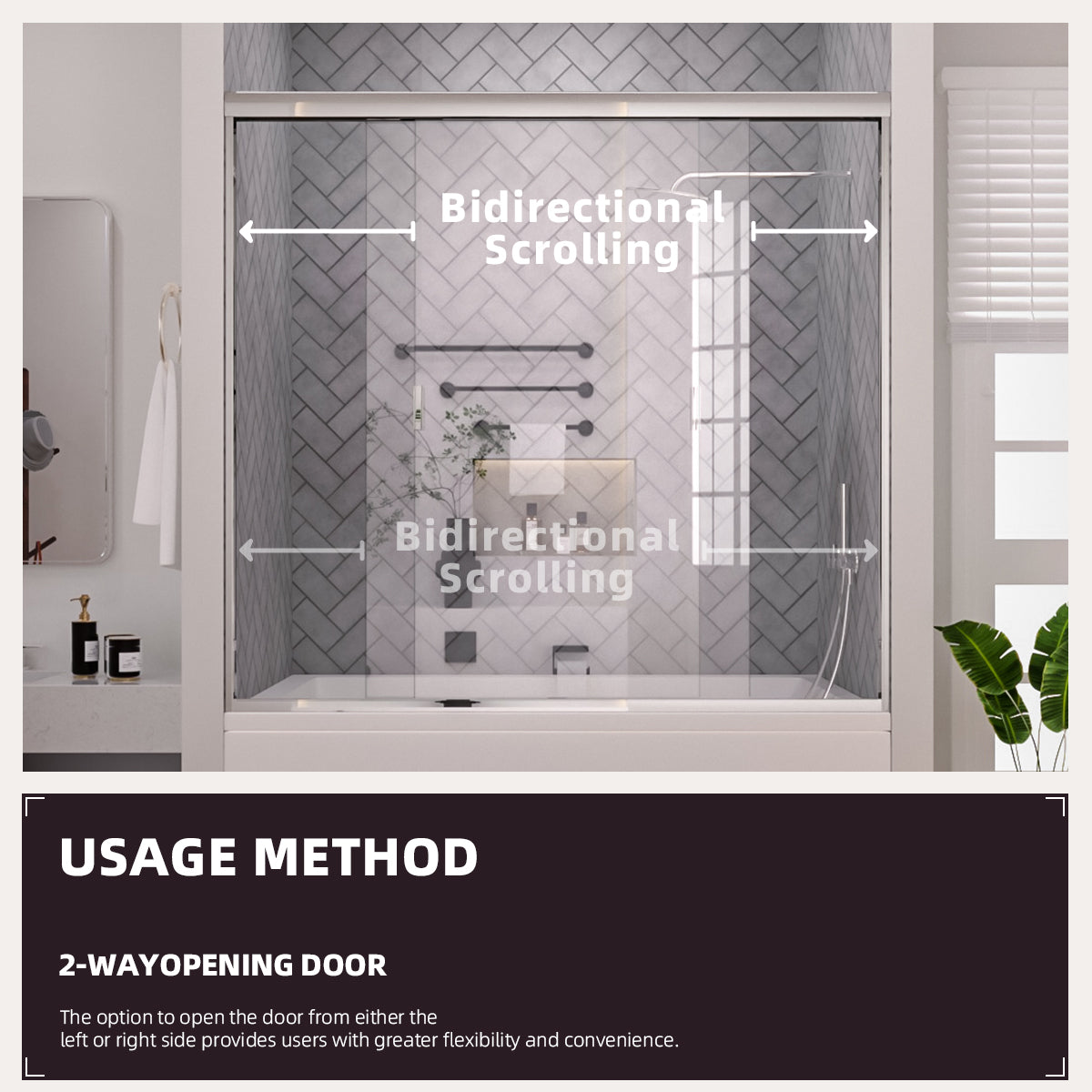 Niveal Breeze 60 in. W x 56 in. H Sliding Semi Frameless Tub Door with Clear Glass 12_8f1119ed-ec2b-4832-aaa1-c83d2e19ab52