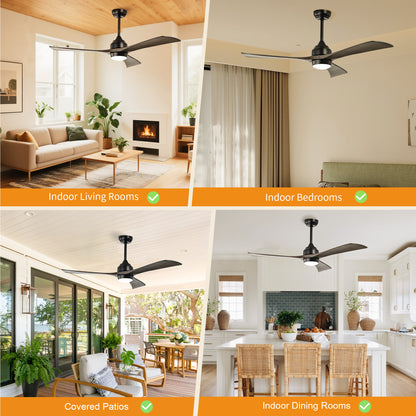 Taimei Helio 52 in. Downrod Modern Ceiling Fan with Dimmable LED with Remote Included DC Motor 12_8f6c5646-408f-4913-9f03-996180469152