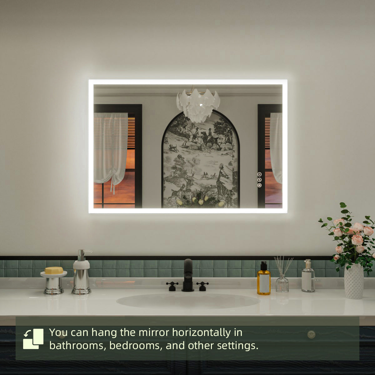 Nivorix NRMC Series Rectangular Frameless LED Wall Bathroom Vanity Mirror in Sleek Silver Finish 12_b18f9994-b594-4d04-b3e0-520f38a9f8b5