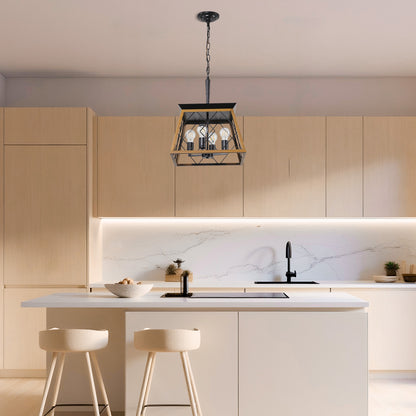 Taimei Vesper 16 in. 4-Light & Rustica 5-Light Farmhouse Industrial Chandelier Light 12_cc223230-a0d7-45b2-864a-cd2f95975312