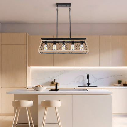 Taimei Vesper 16 in. 4-Light & Rustica 5-Light Farmhouse Industrial Chandelier Light 12_cdc25566-a60d-404a-8688-22dbe90c4941
