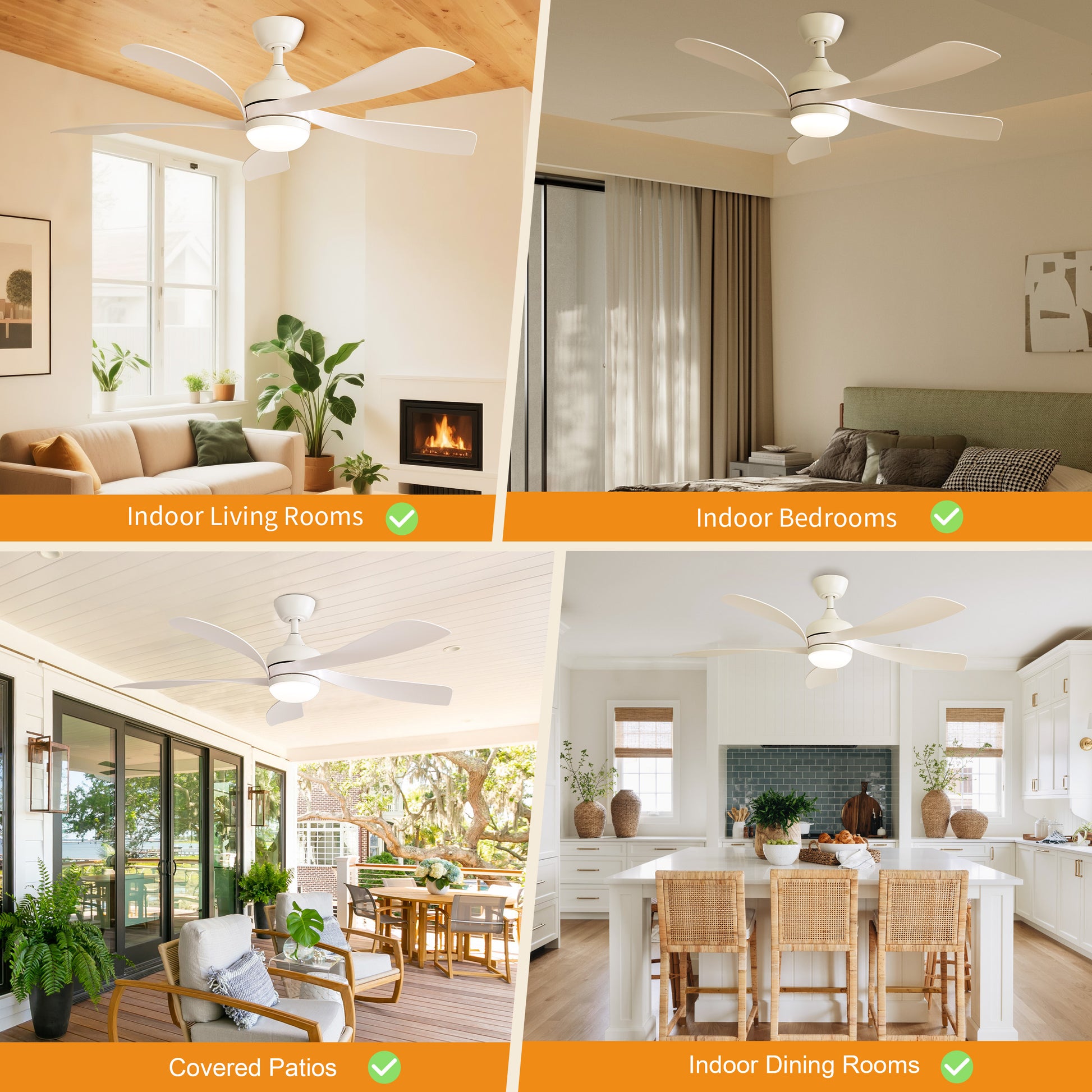 Taimei Sleek 52 in. Ceiling Fan - 5 Precision ABS Blades with Soft LED Light and Whisper-Quiet 6-Speed Remote Control 12_e3e2e286-a281-4002-9fc2-17286c54aae6